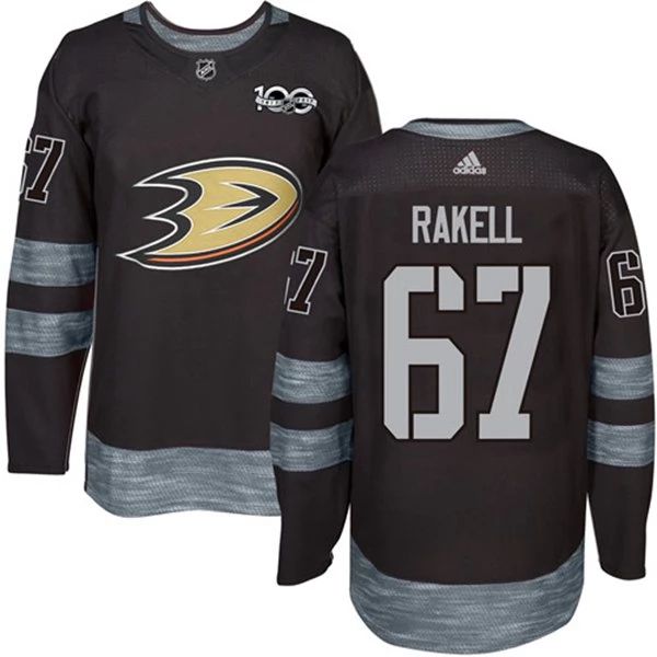 Herren Anaheim Ducks Eishockey Trikot Rickard Rakell 67 1917-2017 100th Anniversary Schwarz Authentic